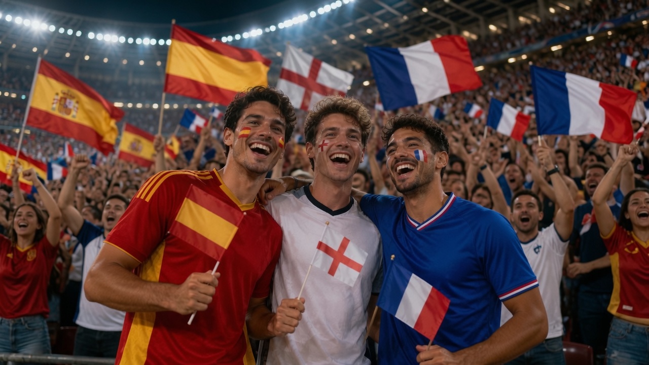 Friends connected at a stadium