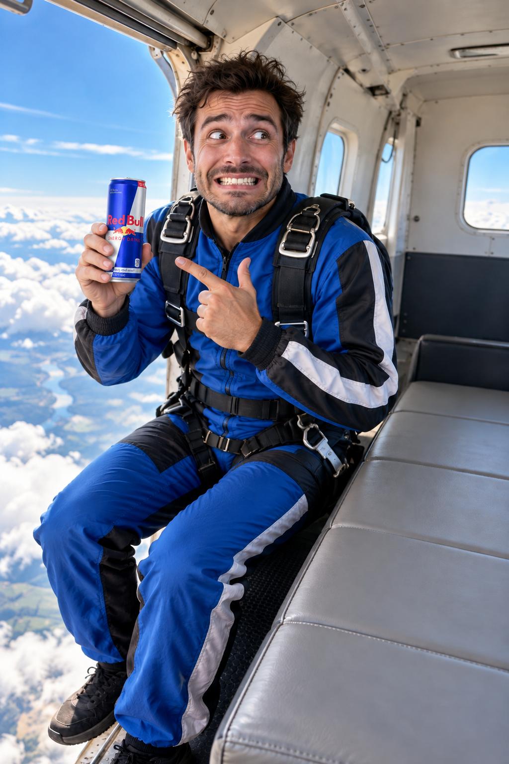 Fallschirmsprung mit Red Bull